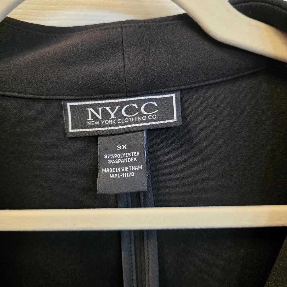 NYCC Women's Black Open Front Blazer Jacket -3X - Picture 2 of 9